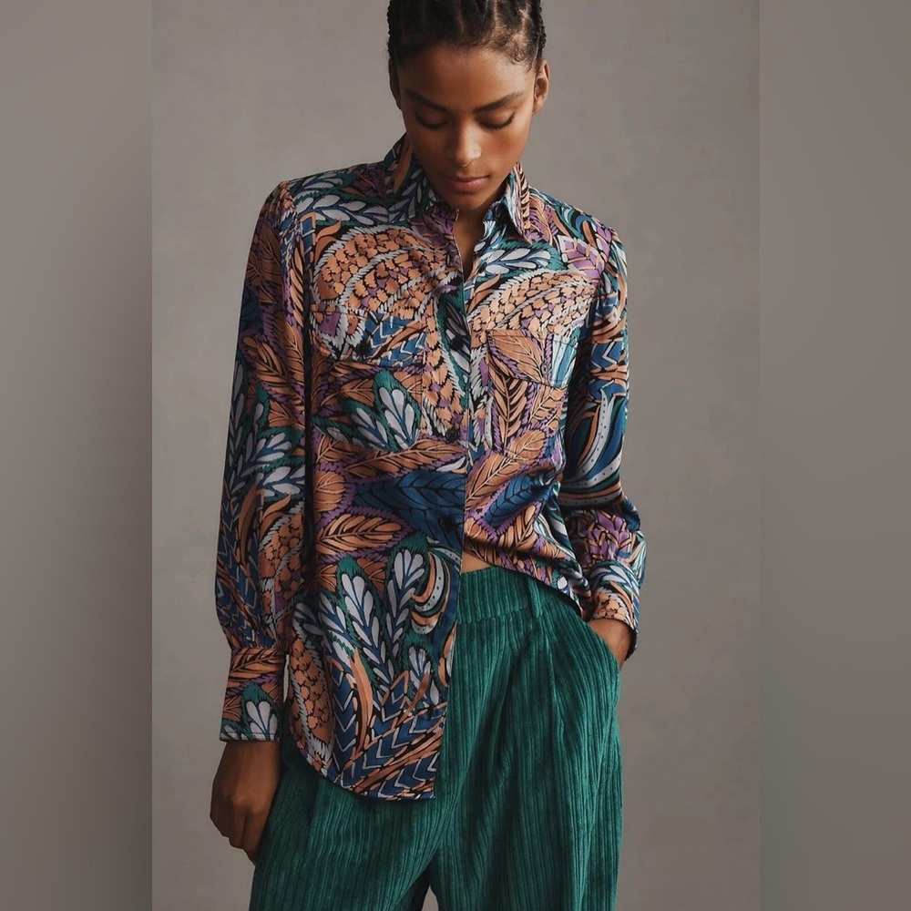 NWOT Anthropologie Banjanan Cora Buttondown Shirt